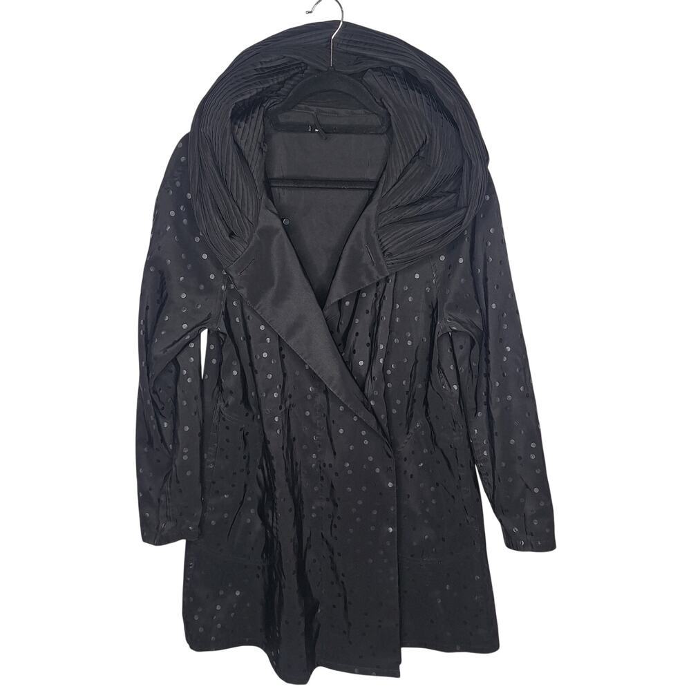 Mycra Pac Donatella Reversible Raincoat 00 XS Polka Dot Hooded Pleated Artsy